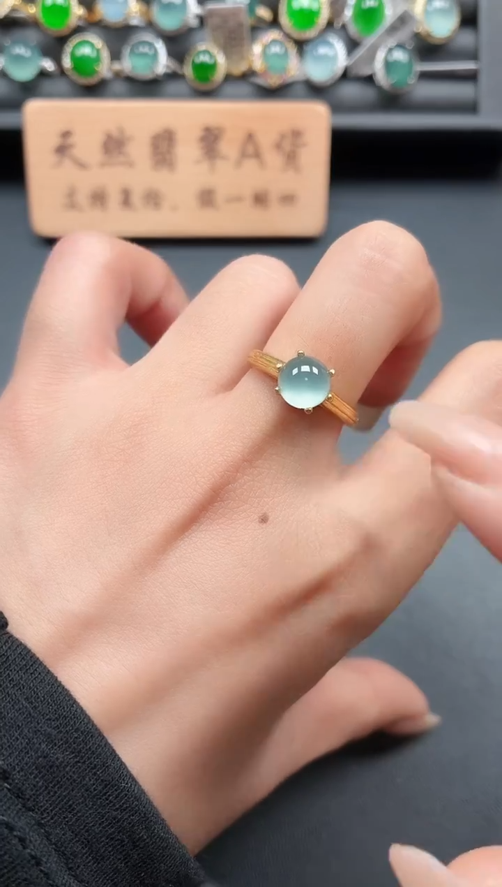 银S925镶嵌戒指翡翠11