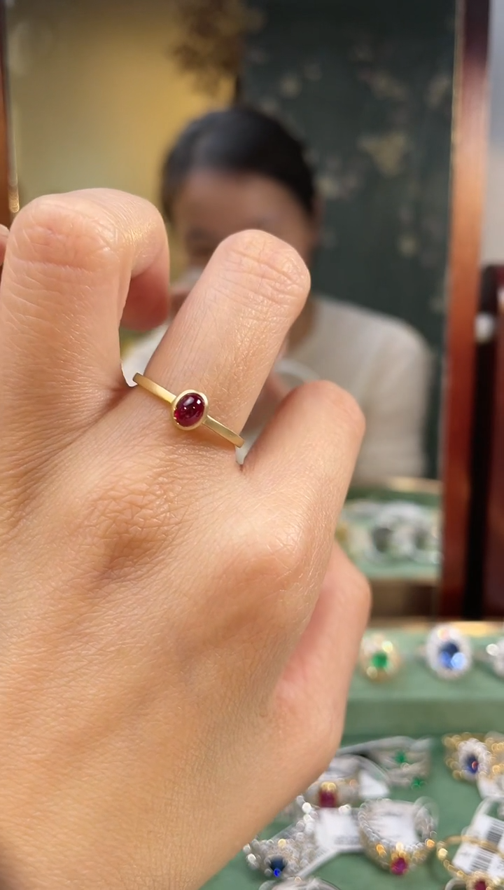 【闪购商品】红宝石戒指18K金镶嵌主石：0.49ct
