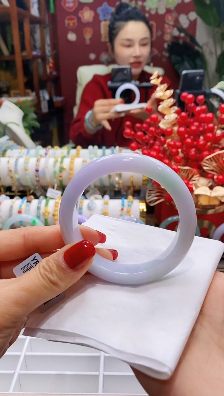 【闪购商品】翡翠手镯未镶嵌37春彩5657/12.3*8.8