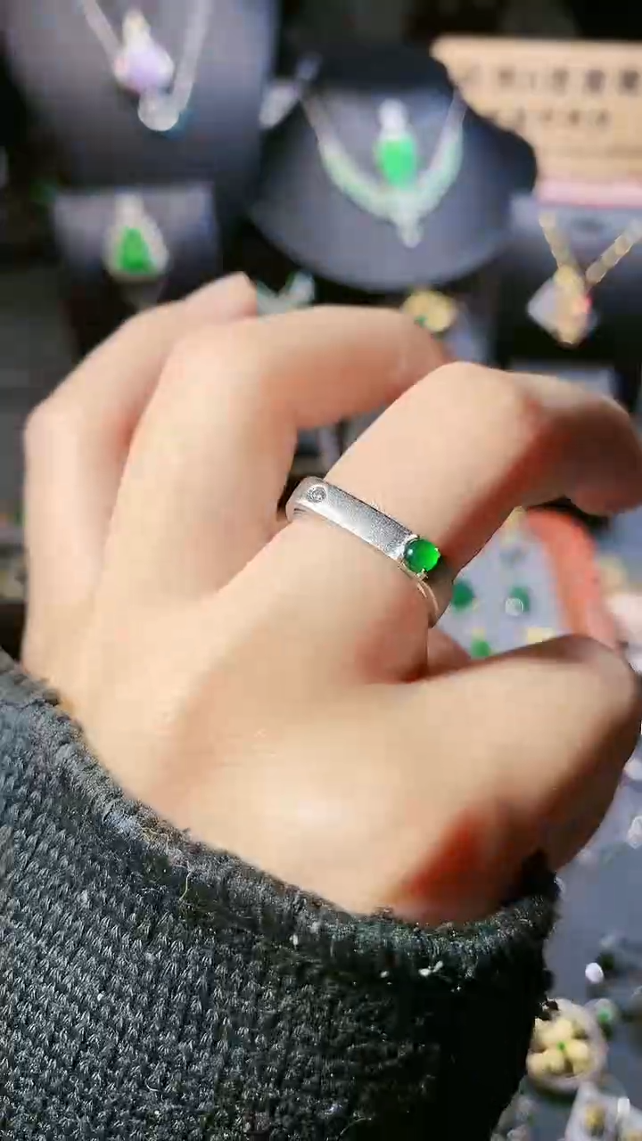 【闪购商品】翡翠戒指银S925镶嵌戒指
