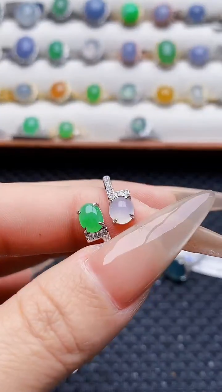 银S925镶嵌戒指翡翠5612