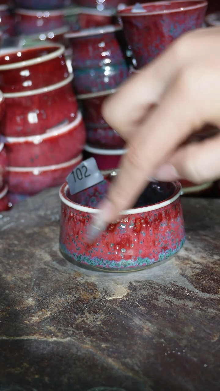 摆件陶精品窑变钧瓷茶器