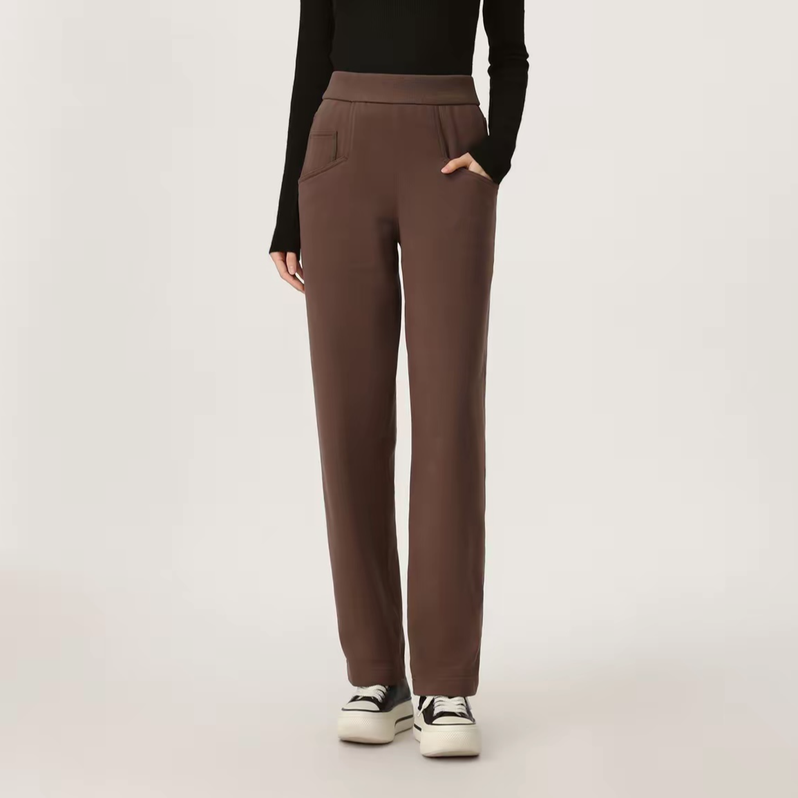 AMASS/阿玛施秋冬小众设计感运动时尚高腰直筒休闲长裤510026