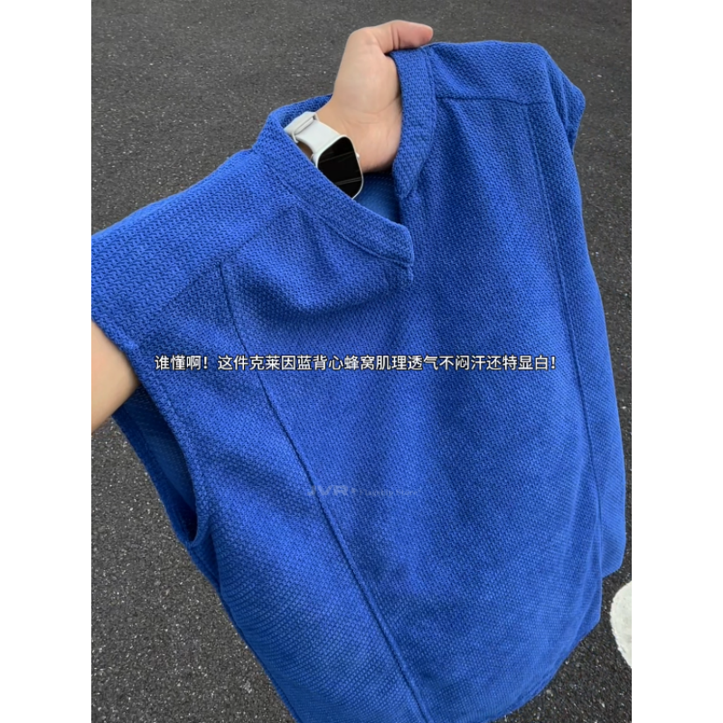 美式复古龙鳞透风透气不透肉男士夏季新款背心休闲百搭坎肩上衣