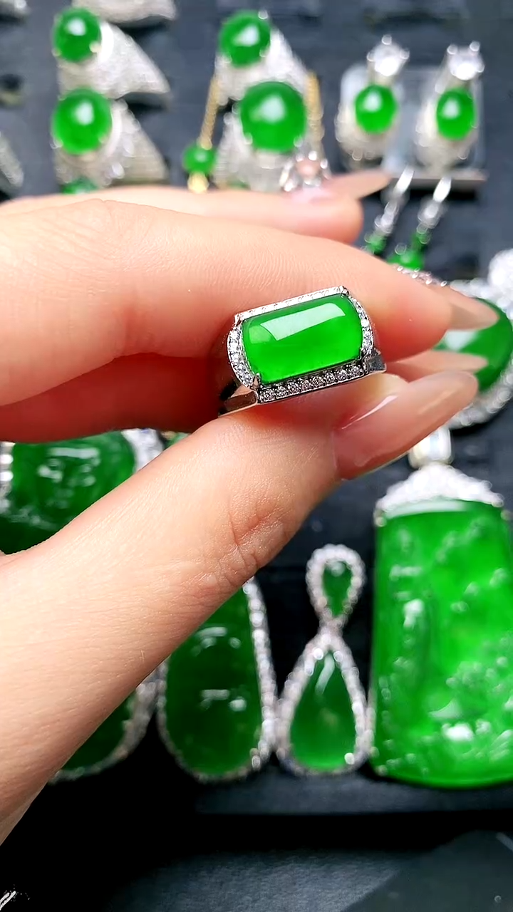 【闪购商品】翡翠戒指未镶嵌马鞍戒