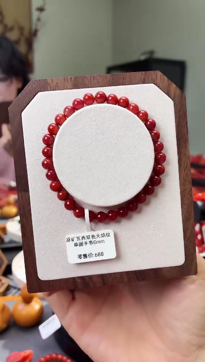 未镶嵌手串南红玛瑙GX03165原矿瓦西双色火焰纹南红6mm多样性发一