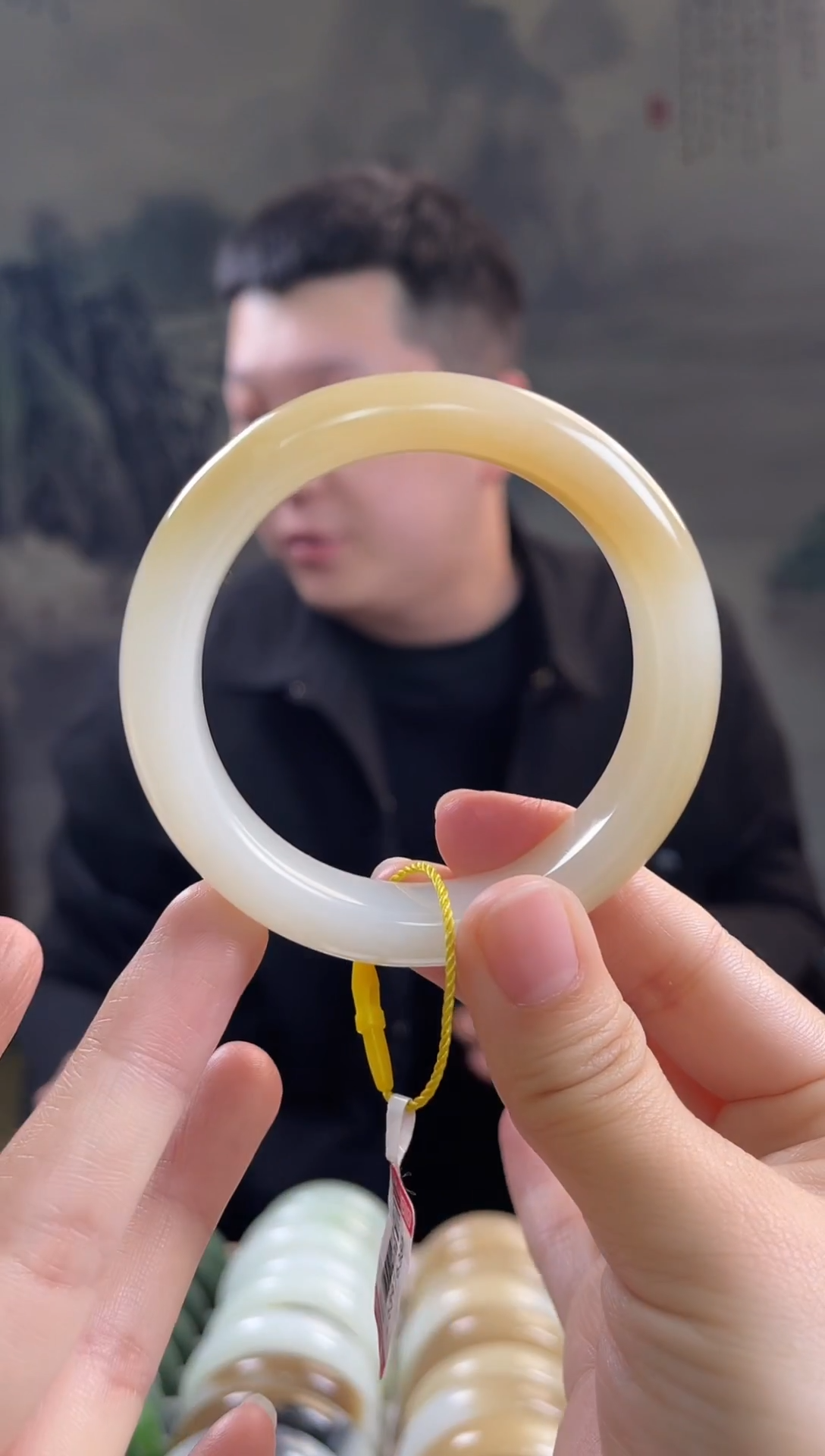 未镶嵌手镯和田玉56+圈口6386