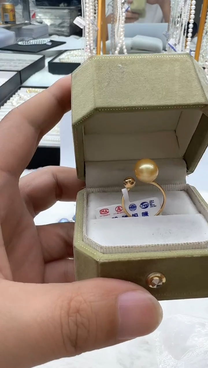 【闪购商品】海水珍珠戒指18K金镶嵌清货