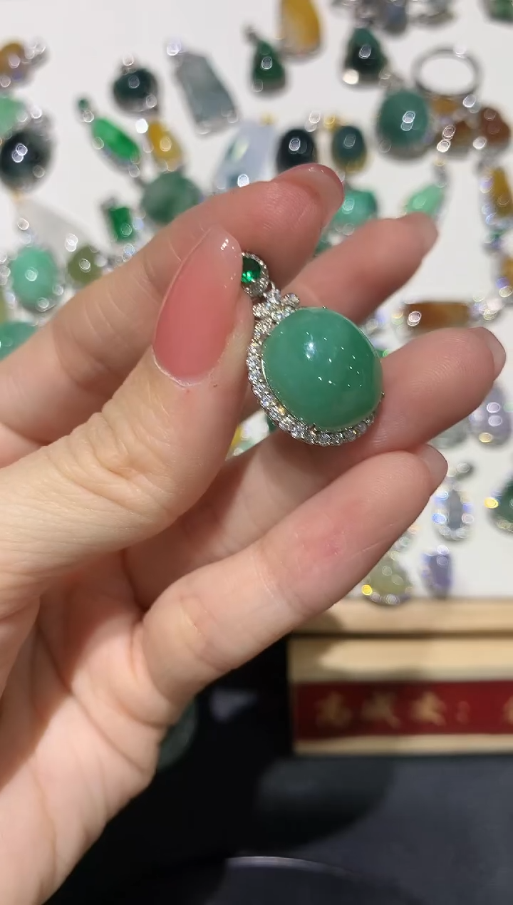 【闪购商品】翡翠吊坠(不含链)银S925镶嵌团购76