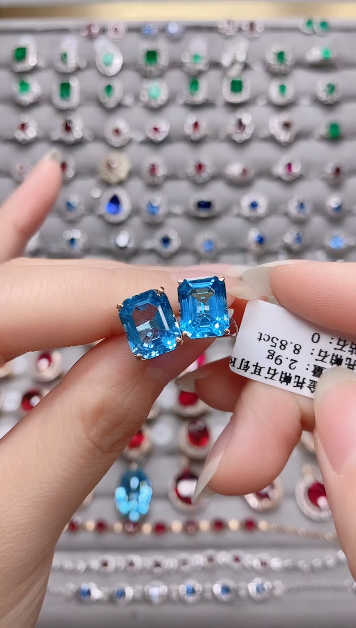 【闪购商品】托帕石18K金耳饰18K金镶嵌1
