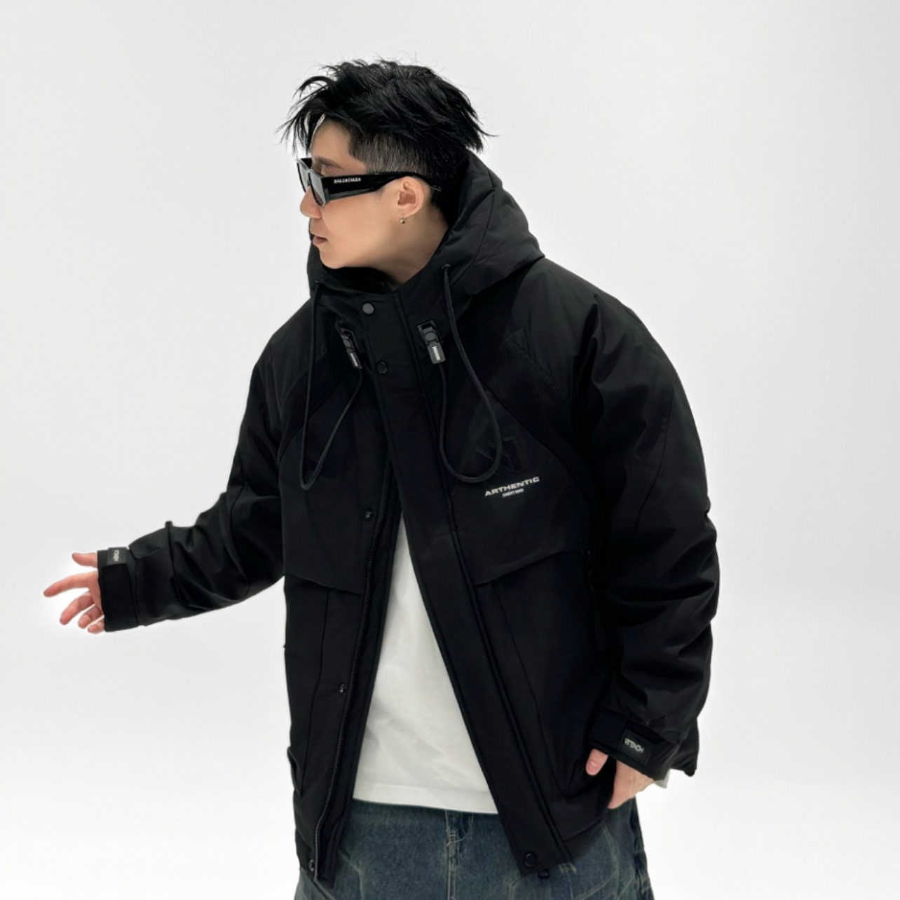 [真羽绒]-冬季新款户外连帽冲锋衣羽绒服9928