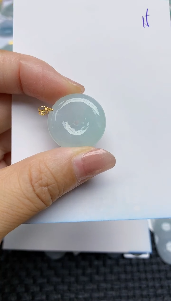 【闪购商品】翡翠颈饰18K金镶嵌天然A货翡翠 15