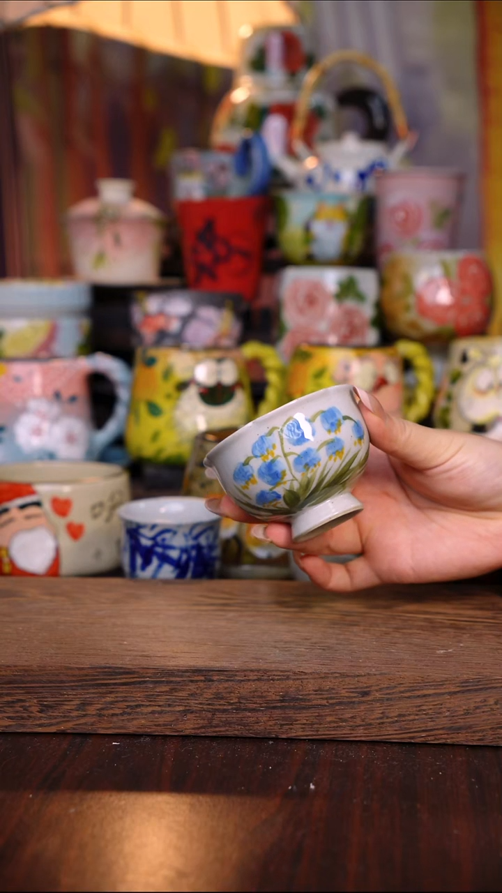杯子陶泥垚手作 景德镇手工手绘陶瓷器物