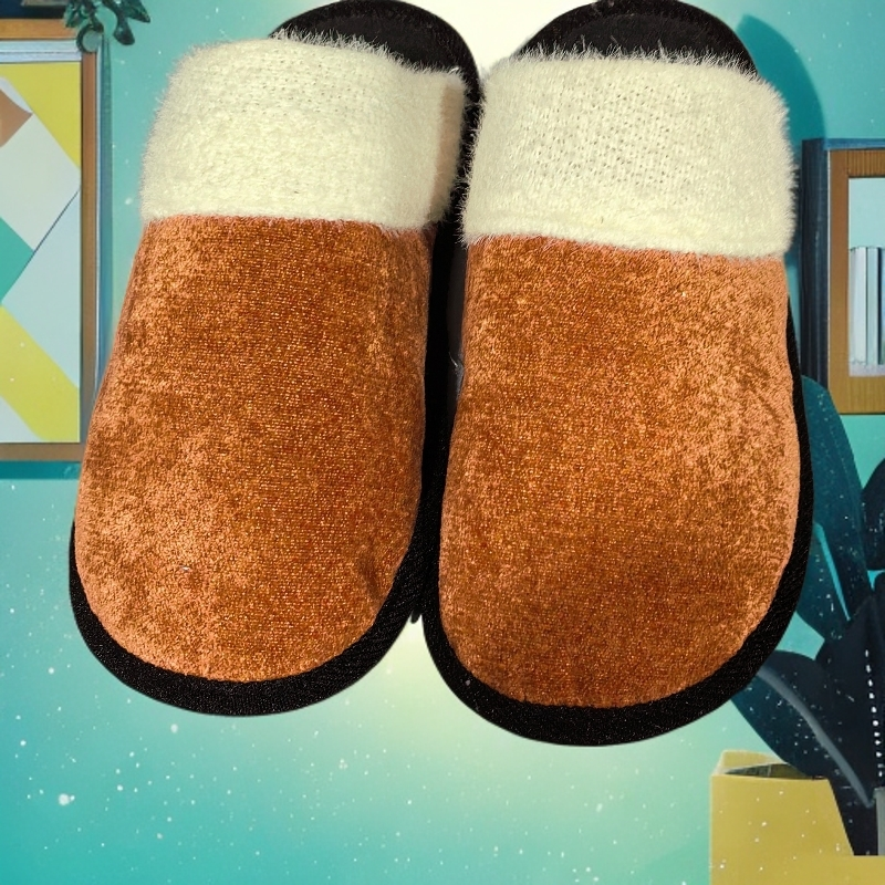 手工加厚加绒保暖棉拖PVC底