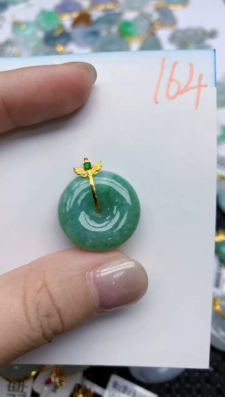 【闪购商品】翡翠颈饰18K金镶嵌天然翡翠A货