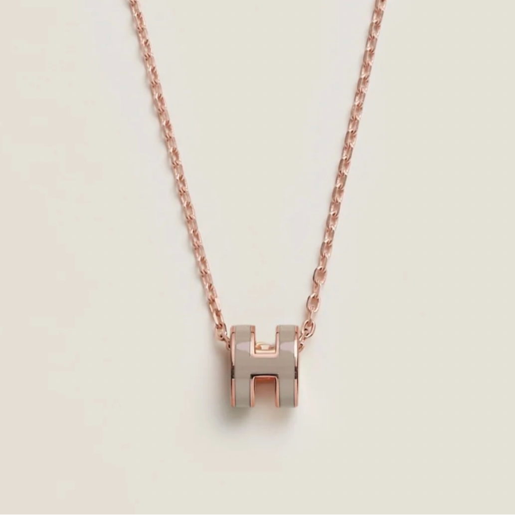全新未使用 Hermes/爱马仕 【小花念念】Pop H 项链 Mini 合金