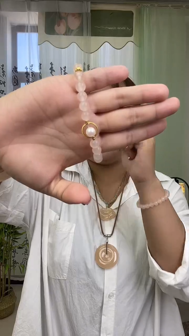 玉藕粉diy手串卡8mm