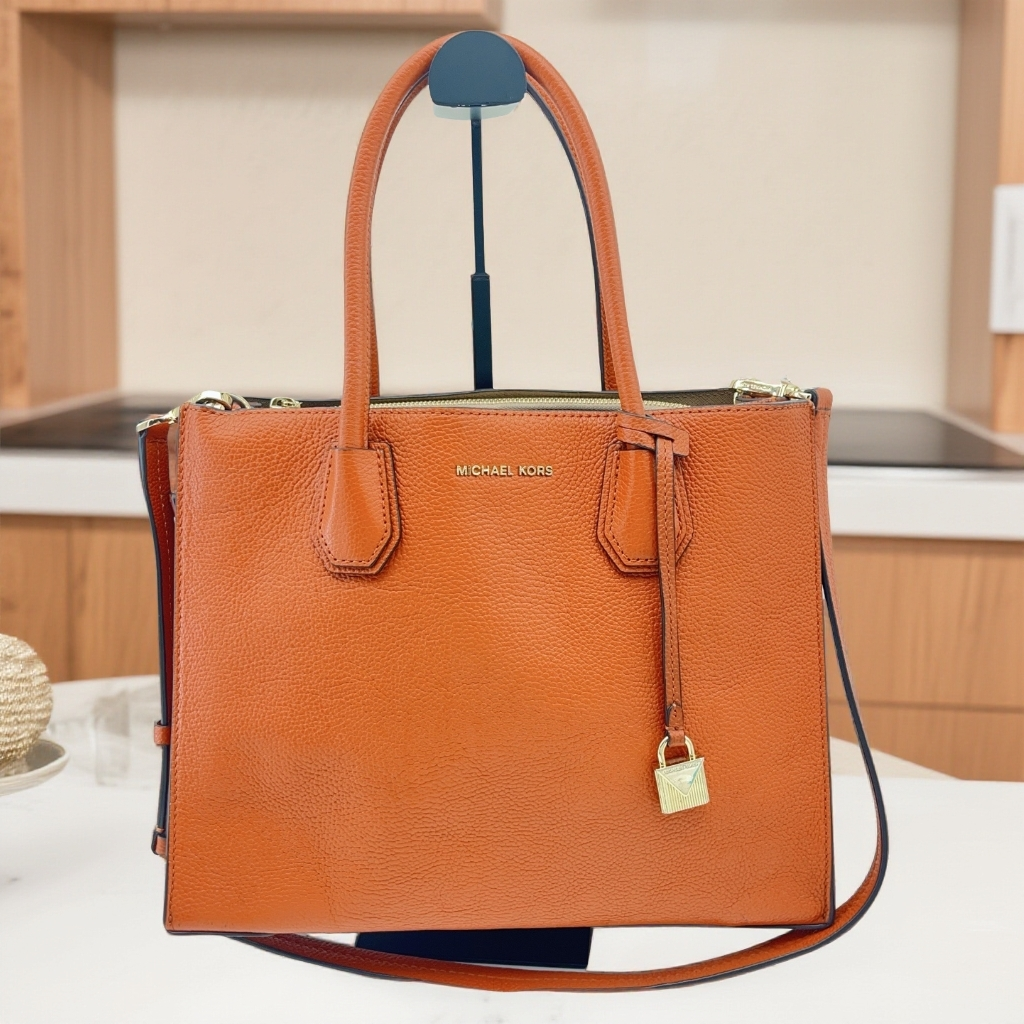 95新 MICHAEL KORS/迈克高仕 橘色 手拎斜挎包 1688 9462