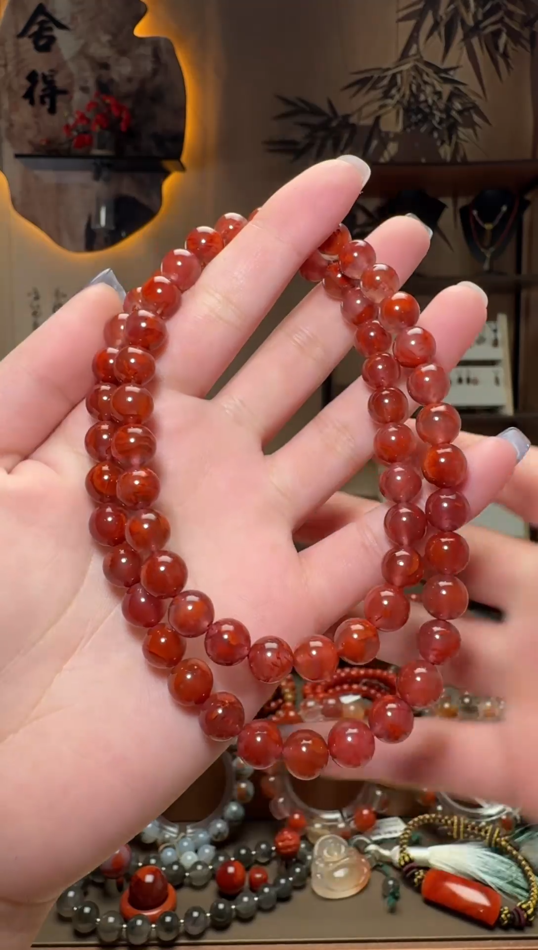 未镶嵌原矿无优化无注胶项链南红玛瑙一条8mm+ 