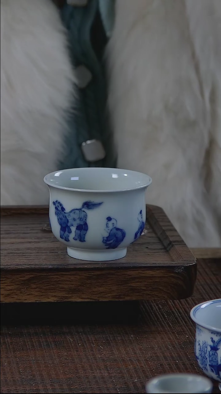 【闪购商品】折葵非器手工手绘婴戏炉式杯