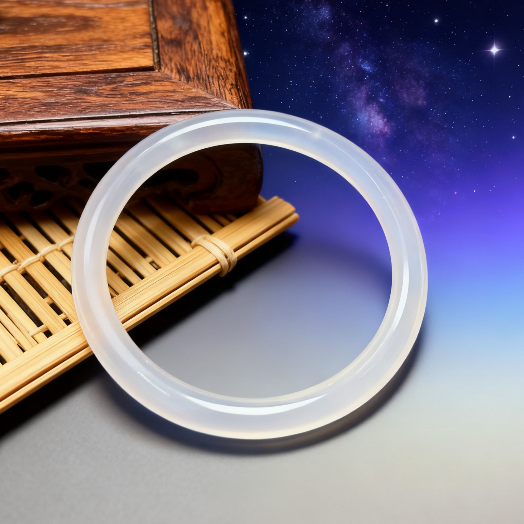 白月光美人条手镯卡6mm（圈口50-62自选 ）到手一条