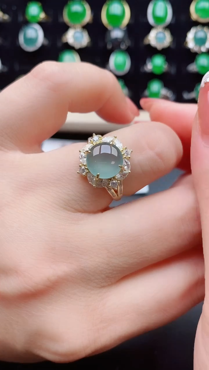【闪购商品】翡翠戒指银S925镶嵌1221