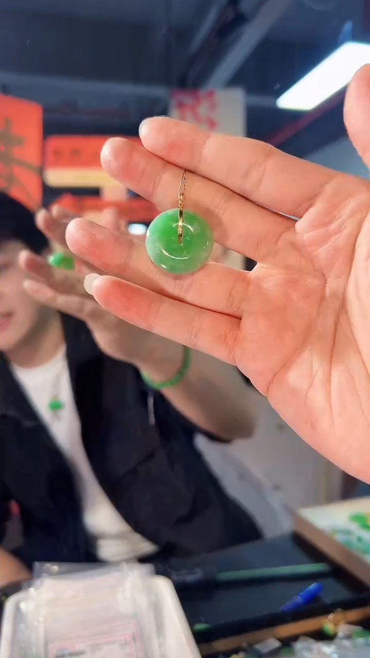 【闪购商品】翡翠颈饰18K金镶嵌缅料A货/支持复检/一件