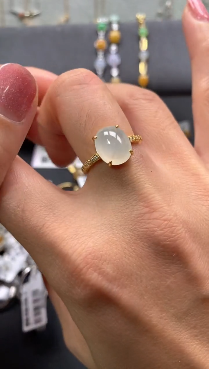 【闪购商品】翡翠戒指银S925镶嵌22222222     7