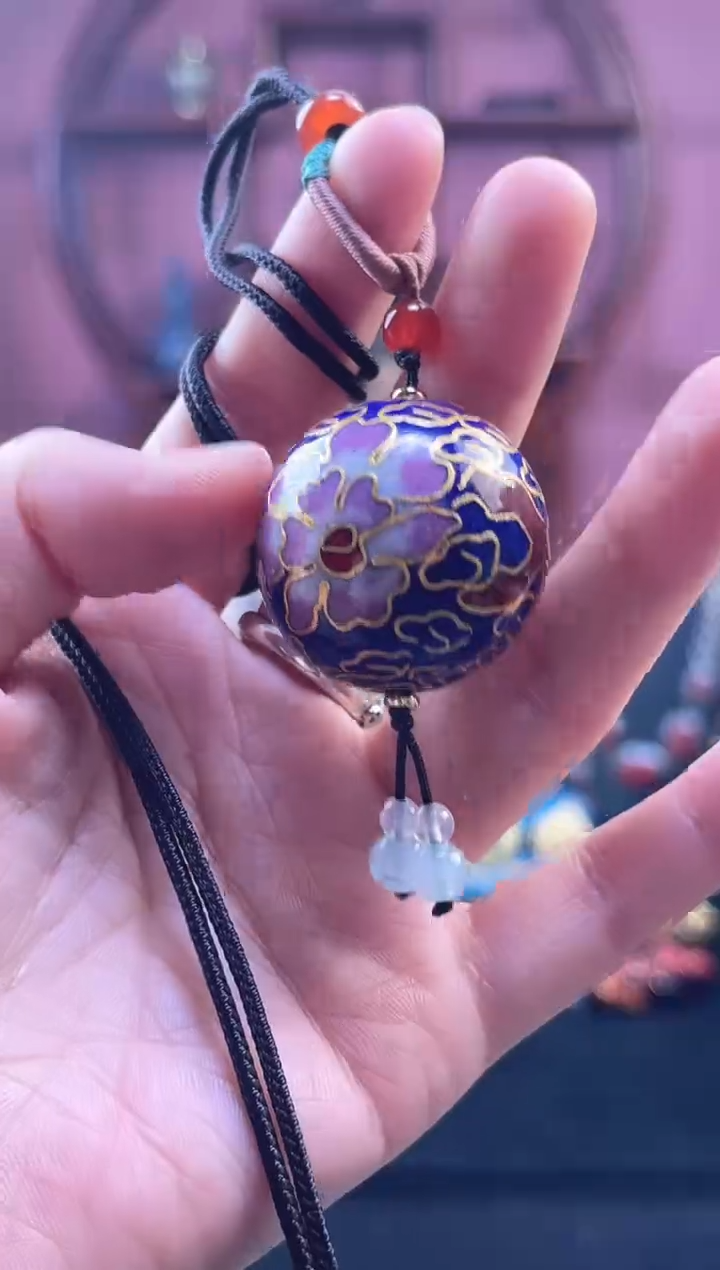 非遗 景泰蓝 3cm珠子 编绳 宝蓝