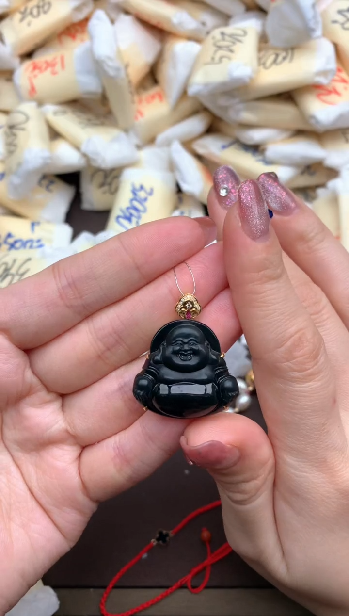 【闪购商品】翡翠挂件18K金镶嵌一