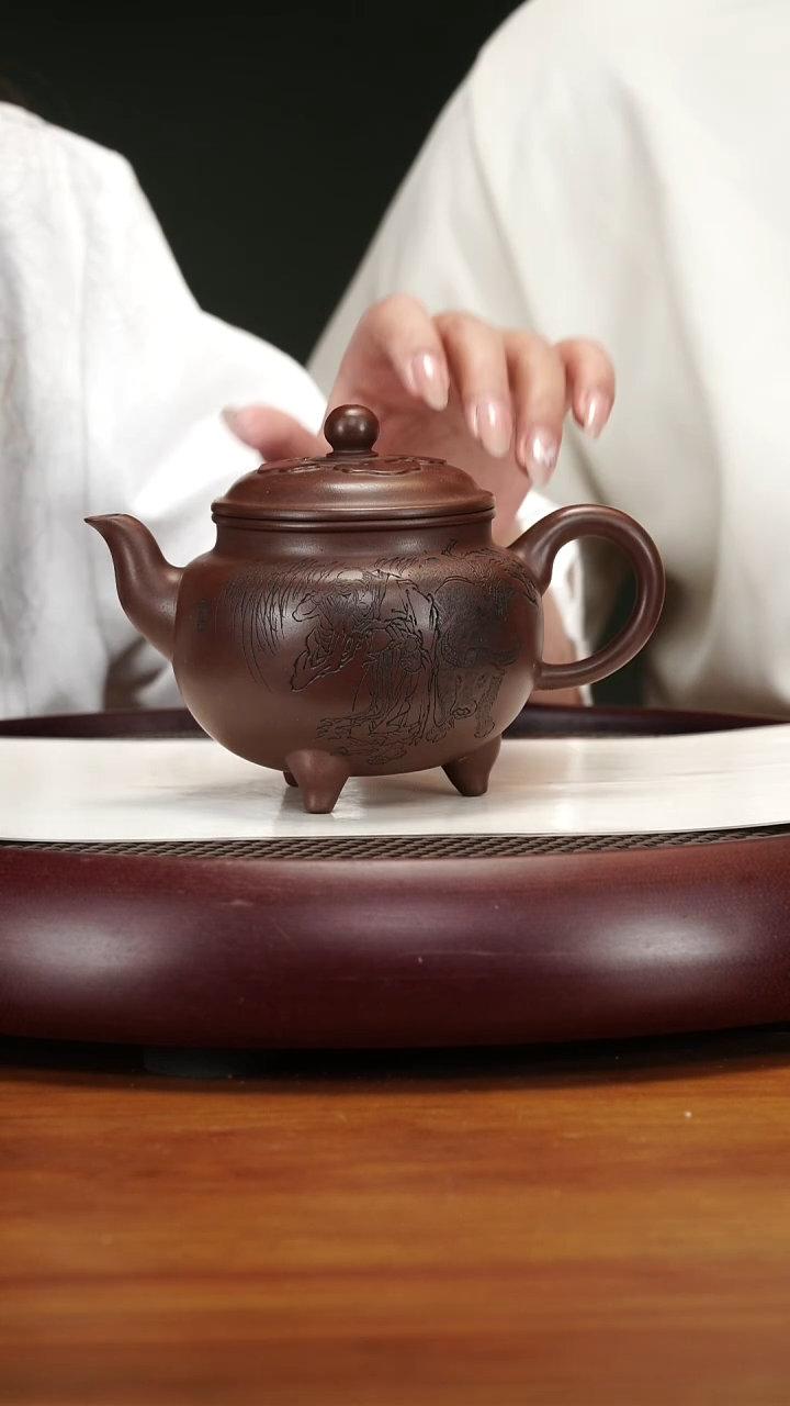 茶壶紫砂71YXM大彬如意革紫泥460cc