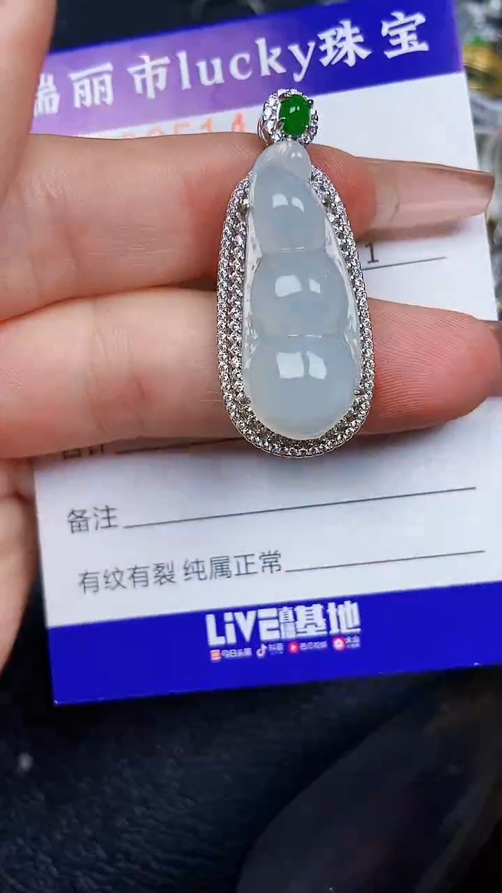 颈饰银S925镶嵌翡翠5144