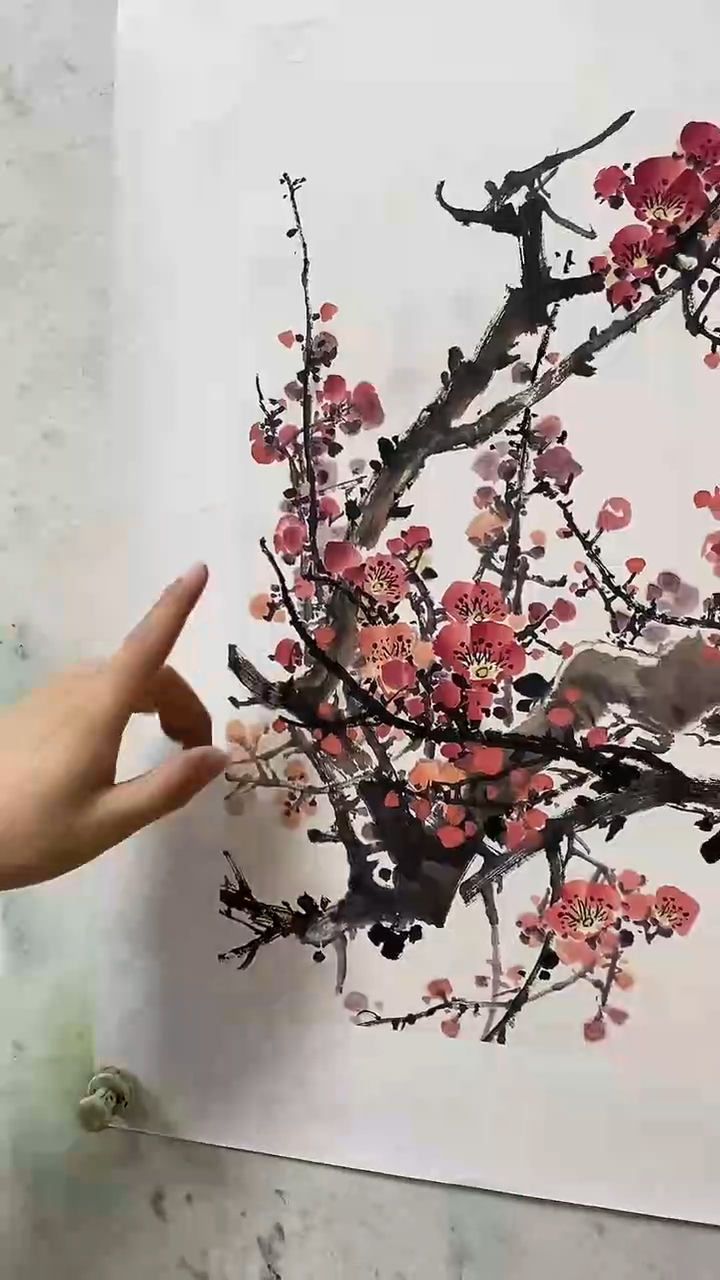 国画刘国铭手绘《梅花》