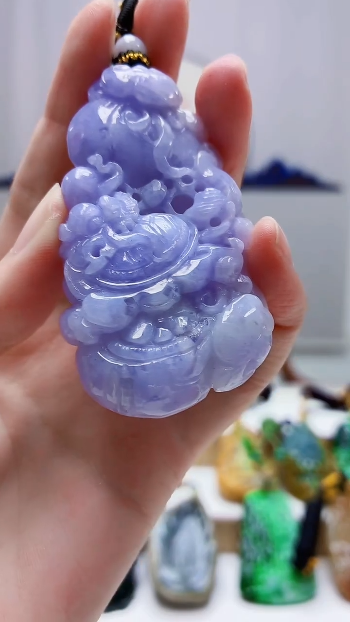 未镶嵌定制翡翠5060zm-毛货挂件龙龟220