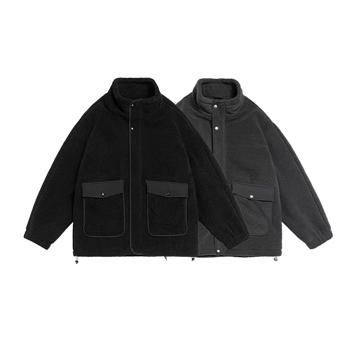 6733毛绒立领加厚宽松羽绒服外套