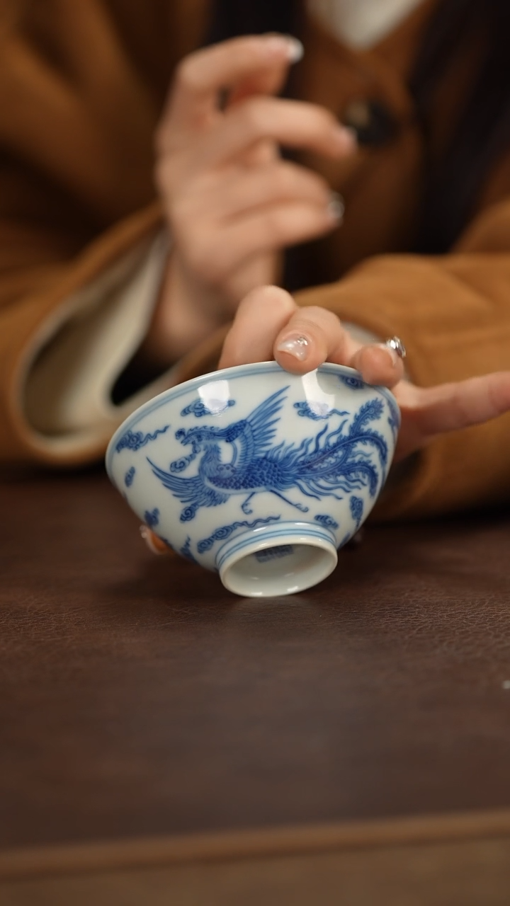 【闪购商品】博瑞堂青花双凤杯