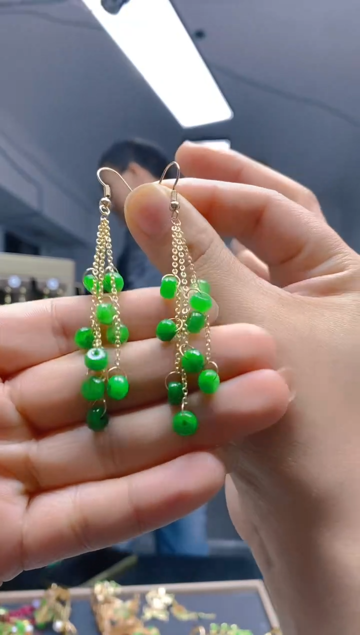 【闪购商品】翡翠耳饰合金0272翡翠耳钩