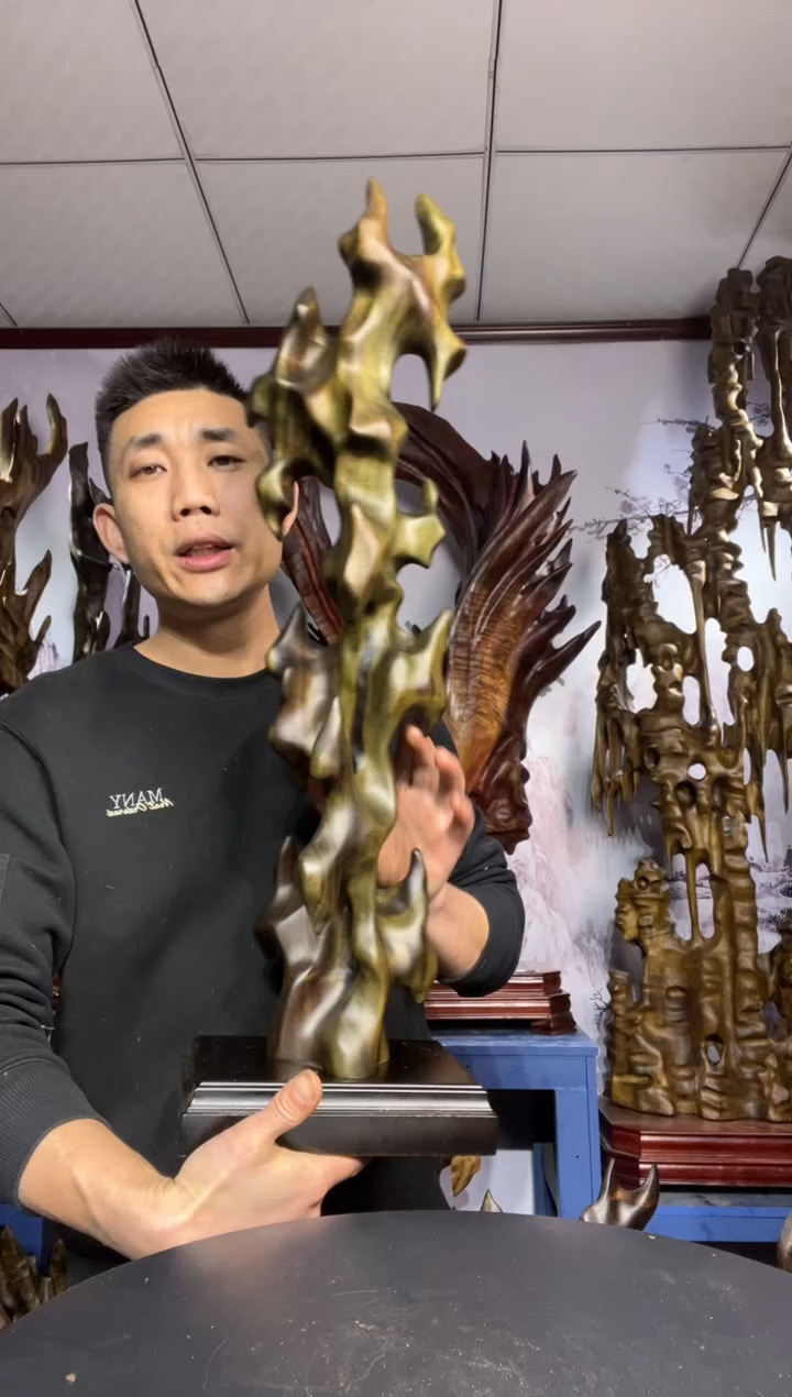 金丝楠木雕款科*金丝楠木工艺品摆件