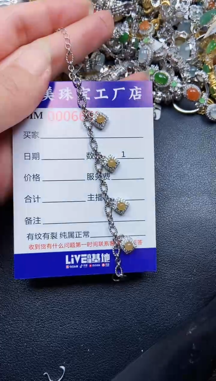 翡翠银S925镶嵌颈饰6660