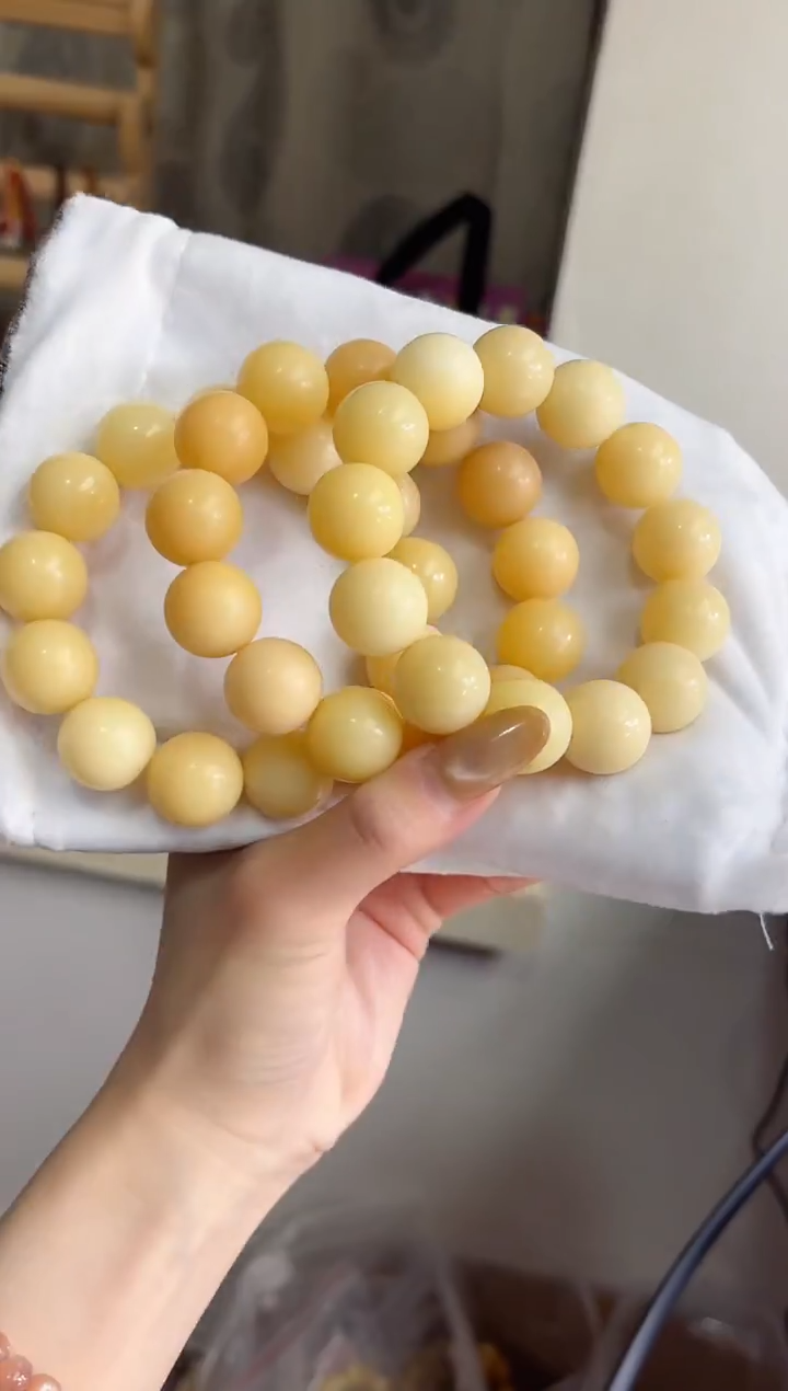 手串菩提根/象牙果沐m52黄油芝士干磨圆珠18mm手串随机