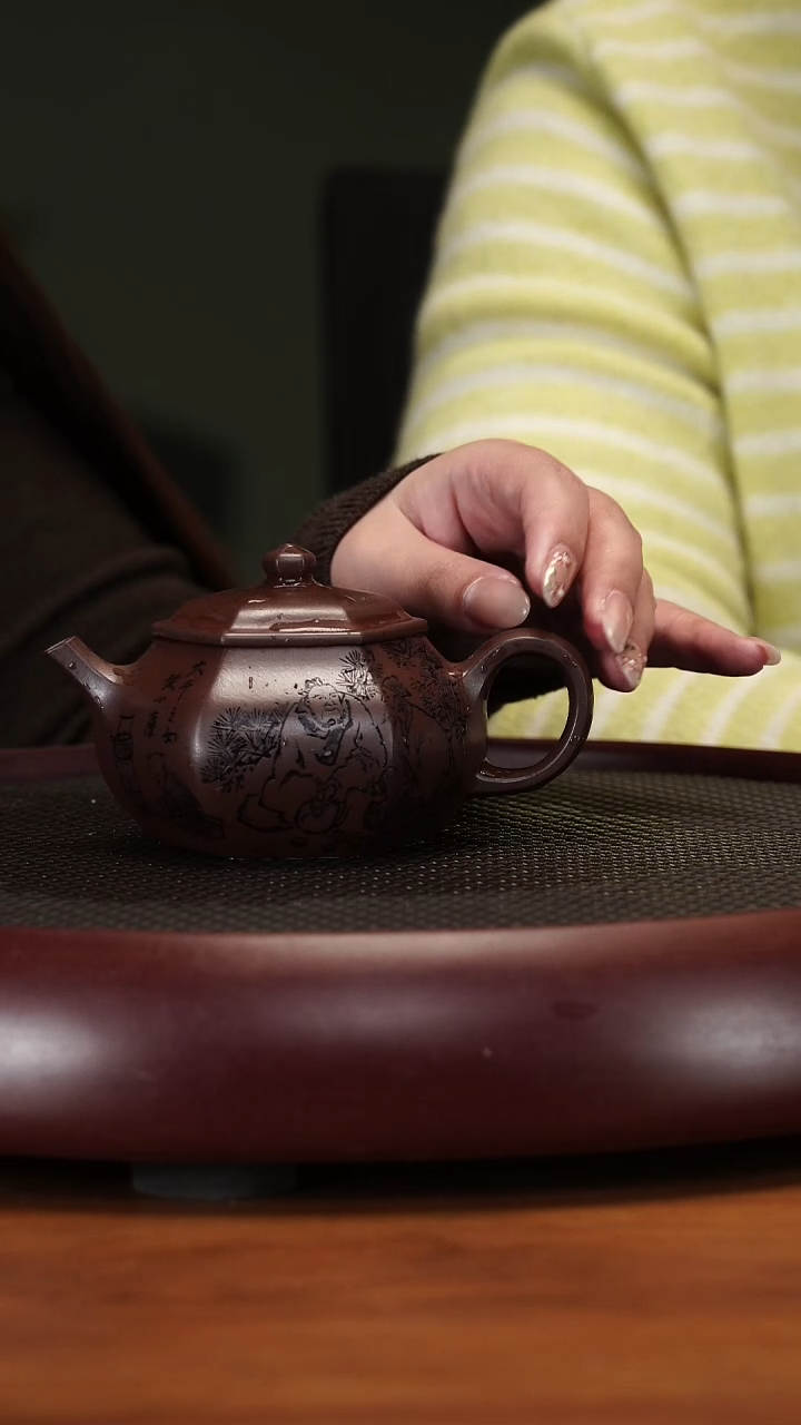 【闪购商品】紫砂茶壶3-61QYJ六方西施老紫泥190cc