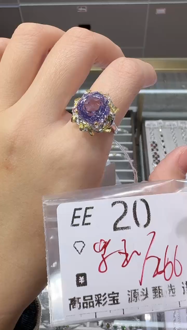 【闪购商品】水晶戒指银S925镶嵌多样性发一EE20