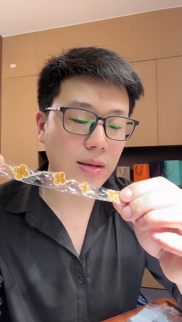 【闪购商品】木变石（虎睛石）手链18K金镶嵌黄色k黄，五花手链GHJ