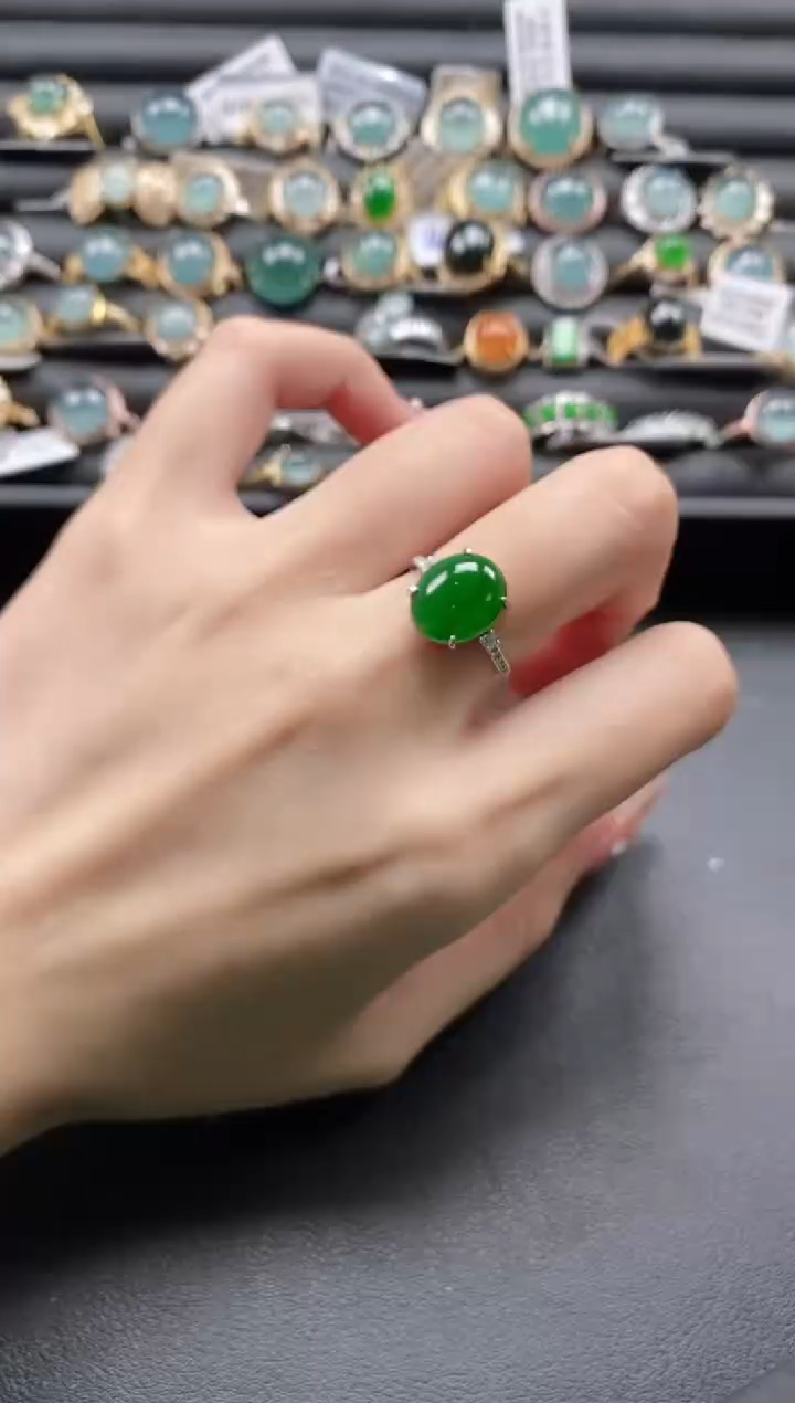 【闪购商品】翡翠戒指银S925镶嵌11111