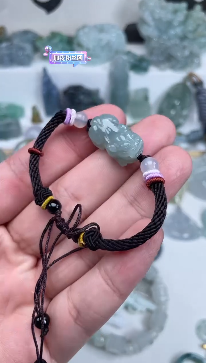 【闪购商品】翡翠挂件未镶嵌貔貅手牌 手绳颜色随机发货