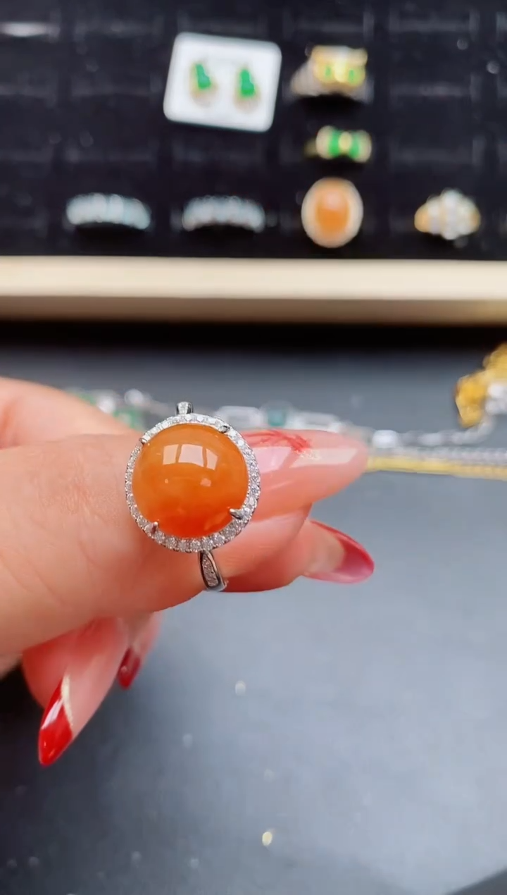 【闪购商品】翡翠戒指银S925镶嵌5080505