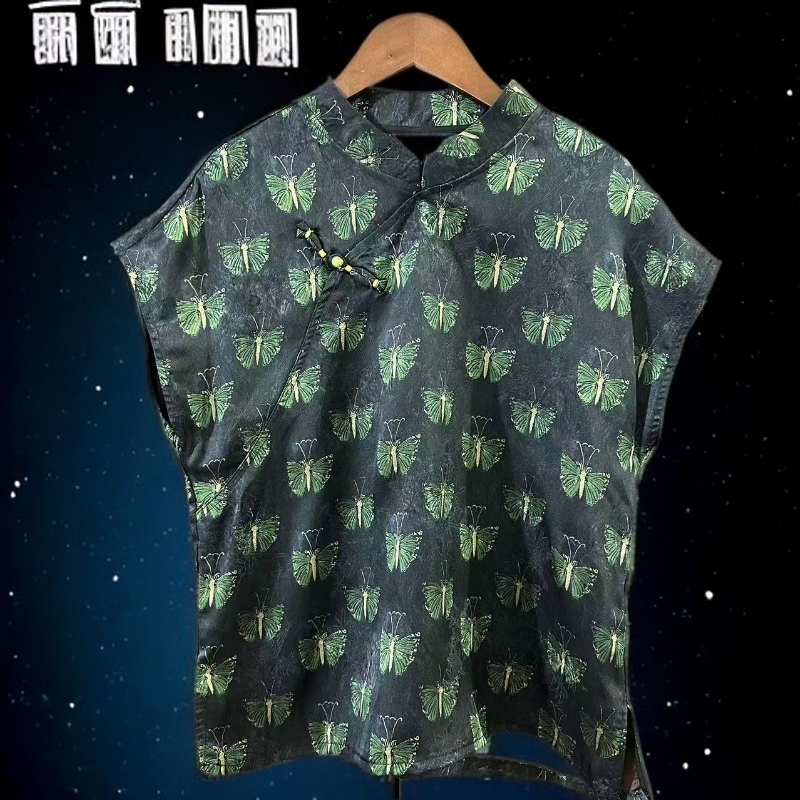 11-1时尚气质立领设计师显瘦洋气复古小衫