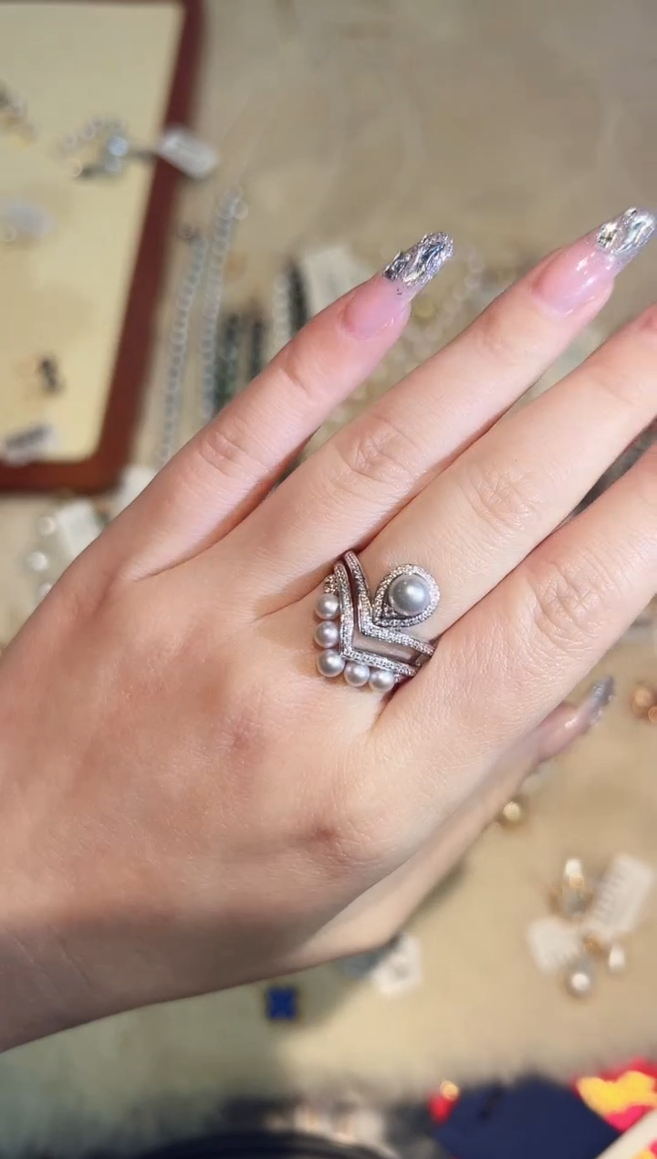 【闪购商品】海水珍珠戒指18K金镶嵌珍珠baby款戒指zzxm