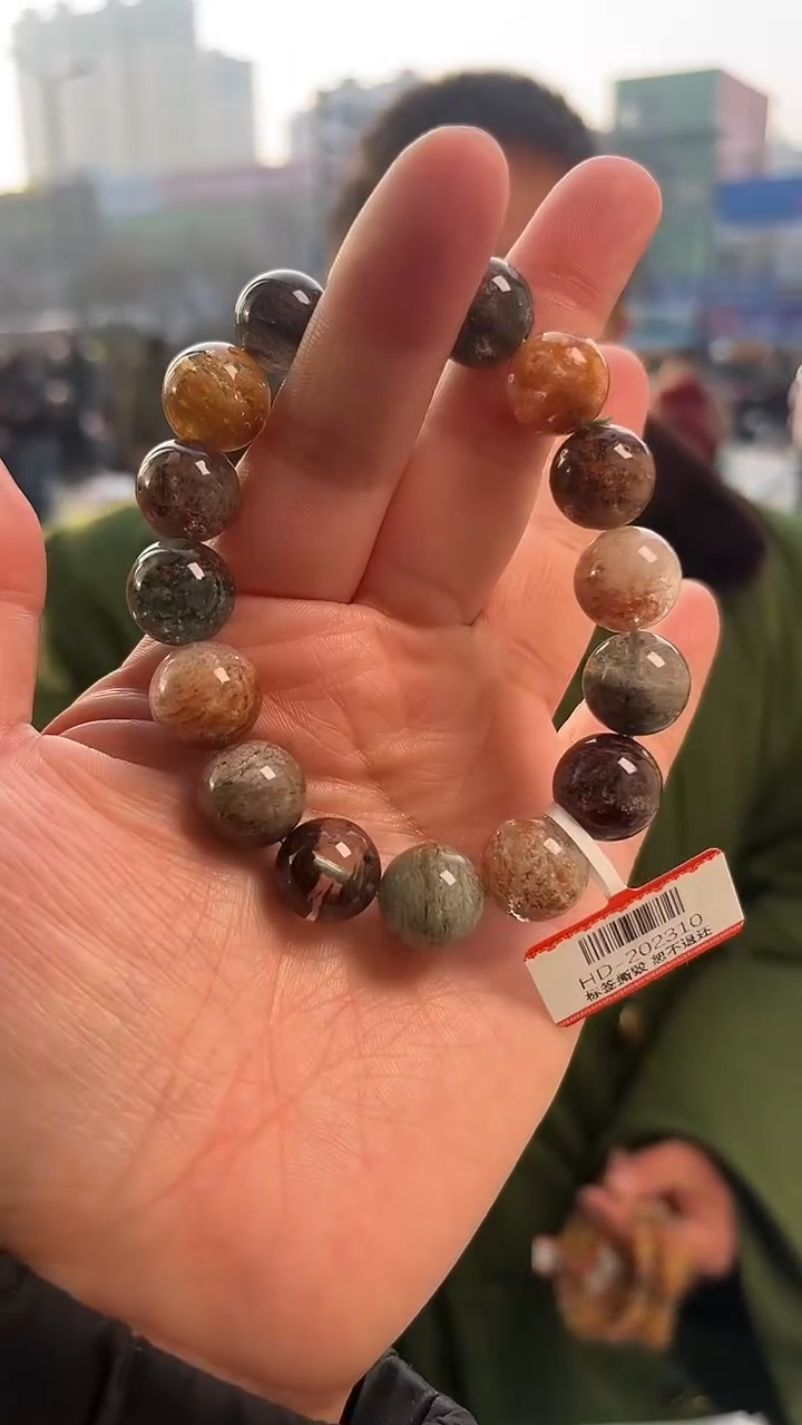 【闪购商品】水晶手链未镶嵌天然四季幽灵手串多样性发一13mm