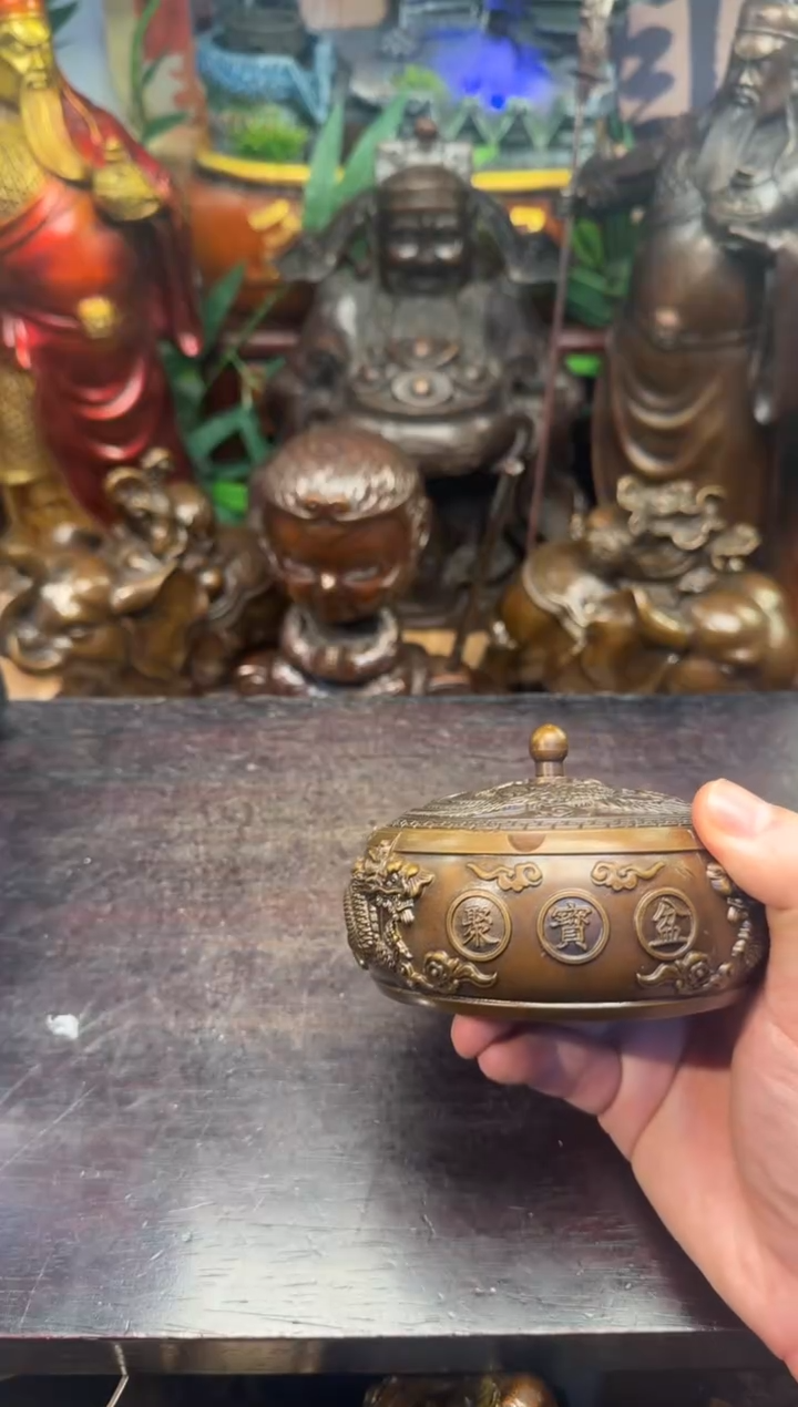 潼潼古铜只卖真铜！（龙凤呈祥烟灰缸）